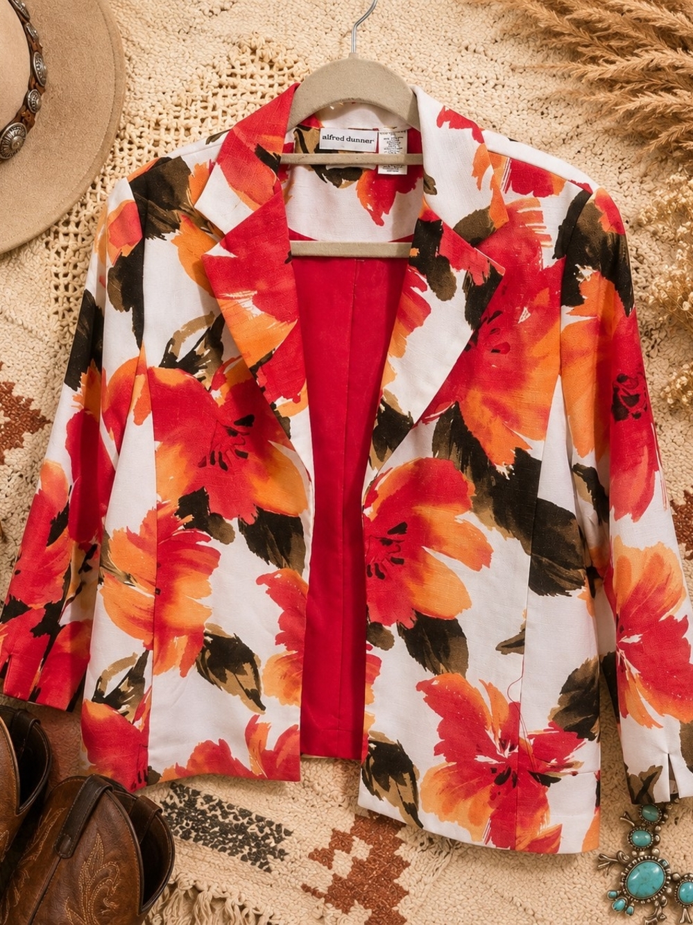 Alfred Dunner Floral Open Front Blazer Jacket 16P